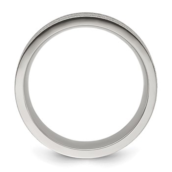 Chisel Titanium Polished Laser-cut Grooved 8mm Band — alternate view