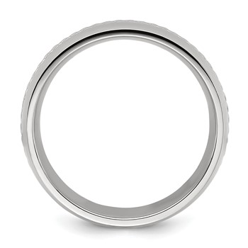 Chisel Titanium Polished with Curb Chain Inlay 7mm Band — alternate view