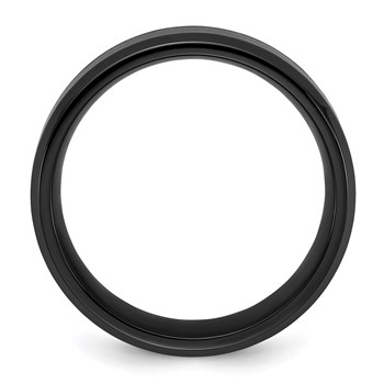 Chisel Titanium Polished Black IP-plated with Blue Star Sandstone Inlay Center 8mm Band — alternate view