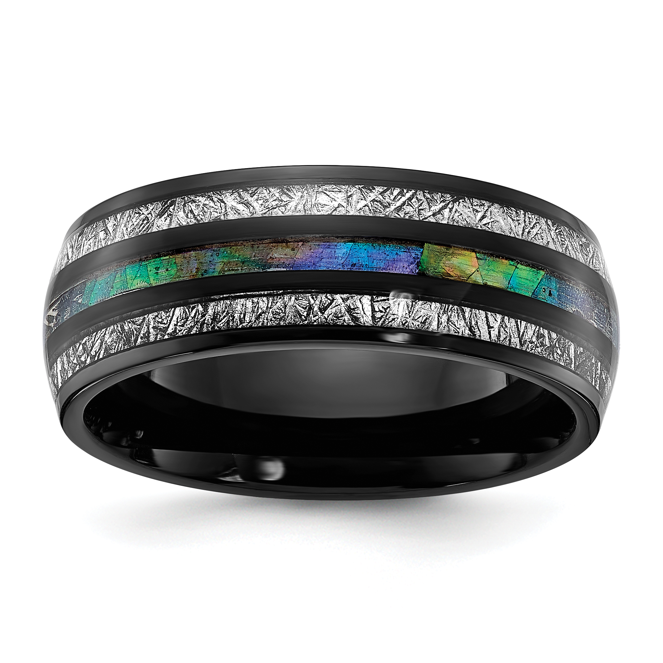 Chisel Titanium Polished Black IP-plated with Abalone and