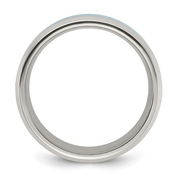 Chisel Titanium Polished with Turquoise Inlay 8mm Band — alternate view