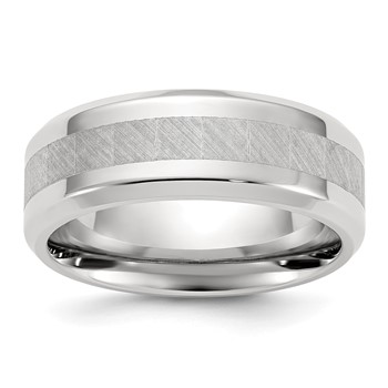 Chisel Titanium Polished with Brushed Center 8mm Band