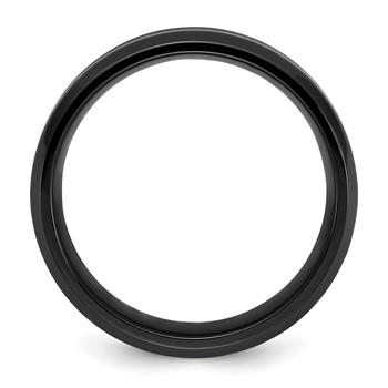 Chisel Titanium Polished Black IP-plated Brushed Center 8mm Band — alternate view