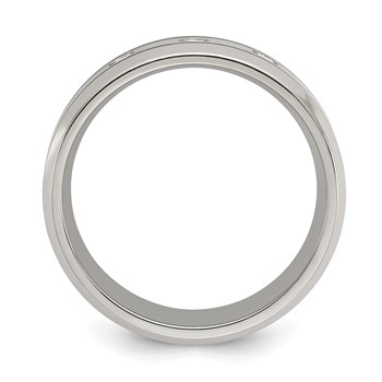 Chisel Titanium Polished with CZ 8mm Band — alternate view