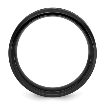 Chisel Titanium Polished Black IP-plated CZ 8mm Band — alternate view