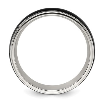 Chisel Titanium Polished with Brushed Black IP-plated Center 8mm Band — alternate view