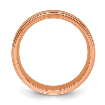 Chisel Titanium Polished Laser-cut Center Rose IP-plated 8mm Band — alternate view