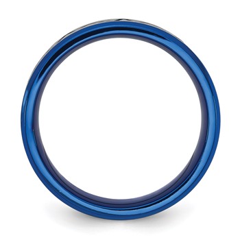 Titanium Brushed Blue IP-plated Heartbeat 8mm Band — alternate view