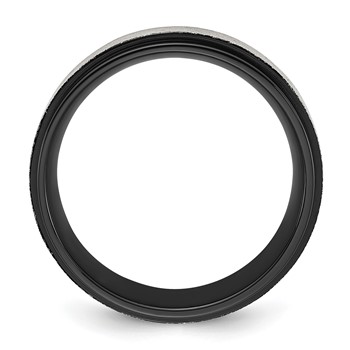 Chisel Titanium Polished with Brushed Center Black IP-plated 8mm Band — alternate view