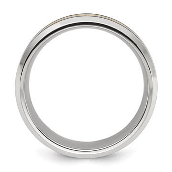 Chisel Titanium Brushed and Polished Yellow IP-plated 8mm Band — alternate view