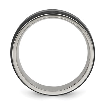 Chisel Titanium Polished with Brushed Black Zirconium Rotating Inner Channel 8mm Band — alternate view