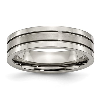 Chisel Titanium Brushed Center 6mm Grooved Band