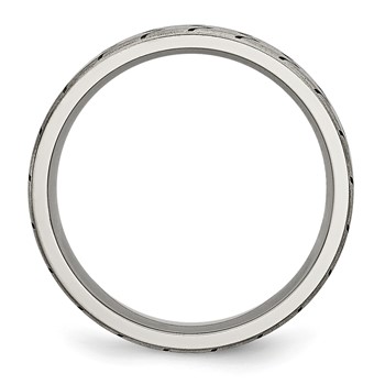 Titanium Flat Tread Design 6mm Brushed Band — alternate view