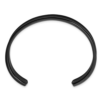 Chisel Titanium Brushed with Polished Edge Black IP-plated 10mm Cuff Bangle — alternate view