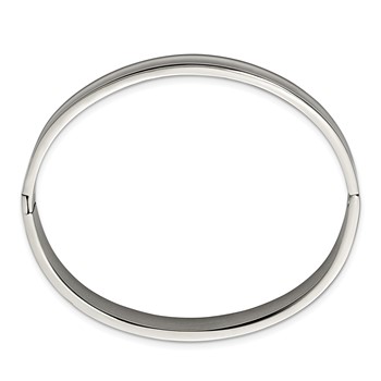 Chisel Titanium Polished 8mm Hinged Bangle — alternate view