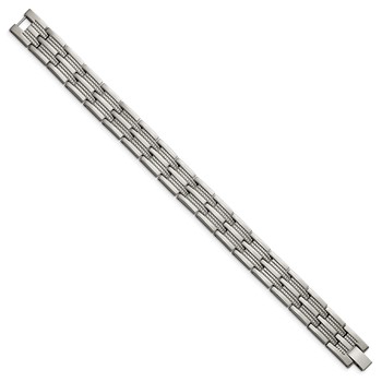 Chisel Titanium Polished and Textured 8.5 inch Link Bracelet — alternate view