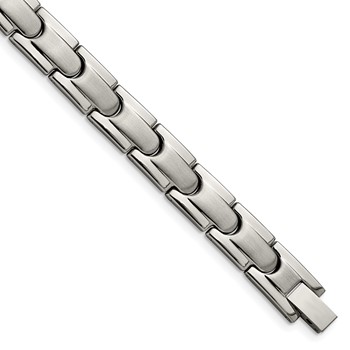 Chisel Titanium Brushed and Polished 8.5 inch Link Bracelet