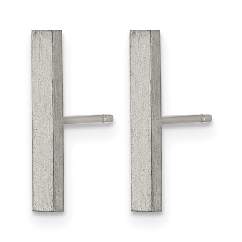 Chisel Titanium Brushed Bar Post Earrings — alternate view