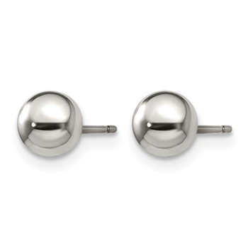 Chisel Titanium Polished 6mm Ball Post Earrings — alternate view