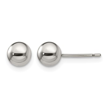 Chisel Titanium Polished 6mm Ball Post Earrings