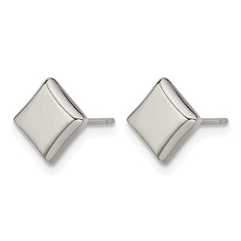 Chisel Titanium Polished 7mm Square Post Earrings — alternate view