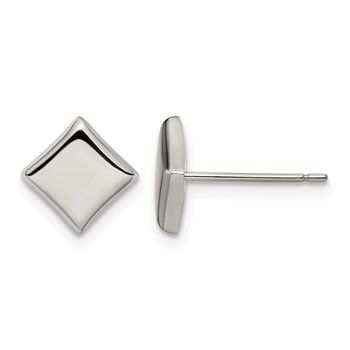 Chisel Titanium Polished 7mm Square Post Earrings