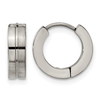 Chisel Titanium Brushed and Polished 4mm Huggie Hoop Earrings