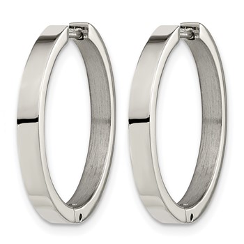 Chisel Titanium Polished 2.75mm Hinged Hoop Earrings — alternate view
