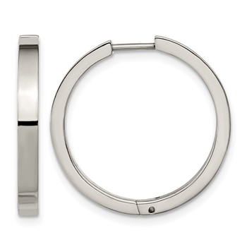 Chisel Titanium Polished 2.75mm Hinged Hoop Earrings