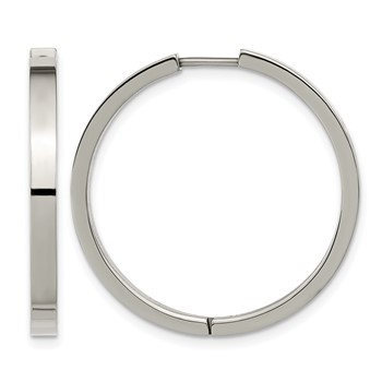 Chisel Titanium Polished 2.8mm Hinged Hoop Earrings