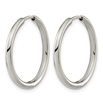 Chisel Titanium Polished 2.1mm Hinged Hoop Earrings — alternate view
