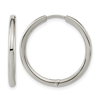 Chisel Titanium Polished 2.1mm Hinged Hoop Earrings