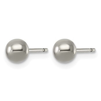 Chisel Titanium Polished 5mm Ball Post Earrings — alternate view