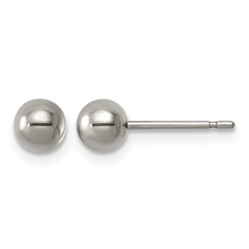 Chisel Titanium Polished 5mm Ball Post Earrings