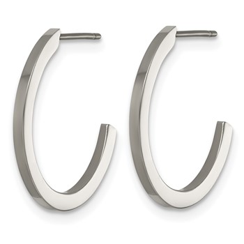 Chisel Titanium Polished C-Hoop Post Earrings — alternate view