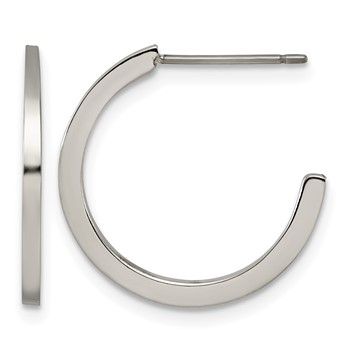 Chisel Titanium Polished C-Hoop Post Earrings