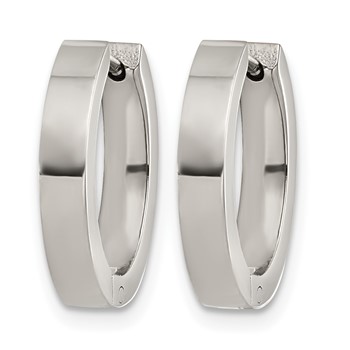 Chisel Titanium Polished Oval Endless Hinged Hoop Earrings — alternate view