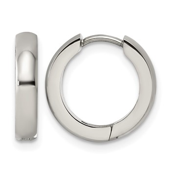 Chisel Titanium Polished Endless Hinged Hoop Earrings
