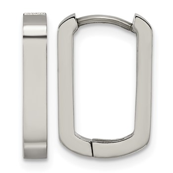 Chisel Titanium Polished Rectangle Endless Hinged Hoop Earrings