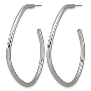 Chisel Titanium Polished Oblong J-Hoop Post Earrings — alternate view