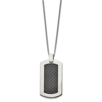 Chisel Titanium Polished with Black Carbon Fiber Inlay 24 inch Necklace — alternate view