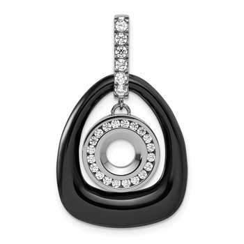 Polished Ceramic with CZ Titanium Pendant