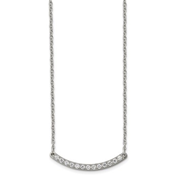 Chisel Titanium Polished with CZ Bar 20.5 inch Necklace — alternate view