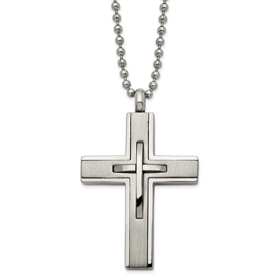Titanium Brushed and Polished Cross 22 Titanium Brushed and Polished Cross 22