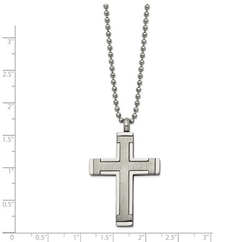 Chisel Titanium Brushed and Polished Cross 22 inch Necklace — alternate view