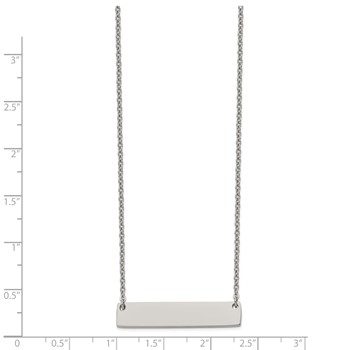 Chisel Titanium Polished Bar 19.5 inch with 2 inch extension Necklace — alternate view