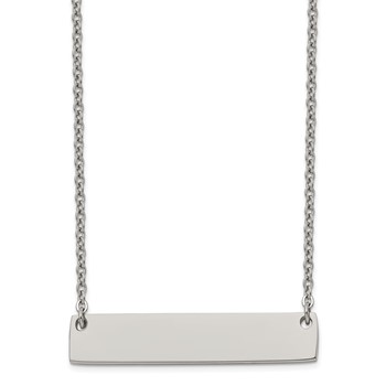 Chisel Titanium Polished Bar 19.5 inch with 2 inch extension Necklace