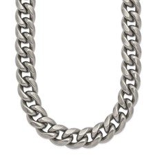 Image of Titanium Polished 10.00mm Curb 20in Necklace