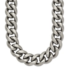 Image of Titanium Polished 14.50mm Curb 20in Necklace