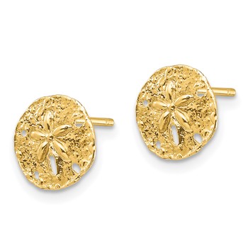 14K Sand Dollar Post Earrings — alternate view